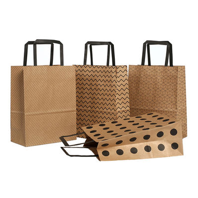La coutume ISO9001 a imprimé les sacs à provisions de transport de papier 120g 140g Brown blanc