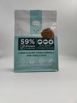 Poche latérale de sac d'emballage alimentaire d'animal familier de gousset de GV à fond plat avec des tirettes