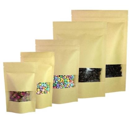 Tenez la soudure à chaud Brown de Doypack que l'emballage de papier d'emballage met en sac la taille multi avec Matte Window