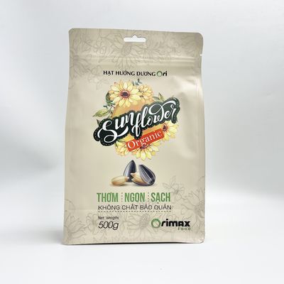 La gravure de sac d'emballage alimentaire d'écrous de tirette de fond plat a imprimé