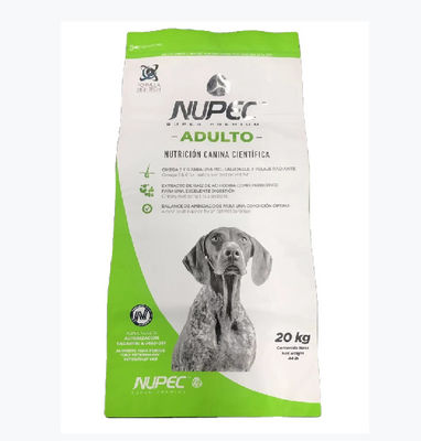 La grande gravure de poids imprimant l'emballage alimentaire du chien 20kg met en sac avec la tirette de bouton de glissière