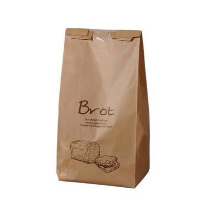 Brown 160 microns panent les sacs moyens de empaquetage de boulangerie de Papier d'emballage de fenêtre des sacs en papier pp