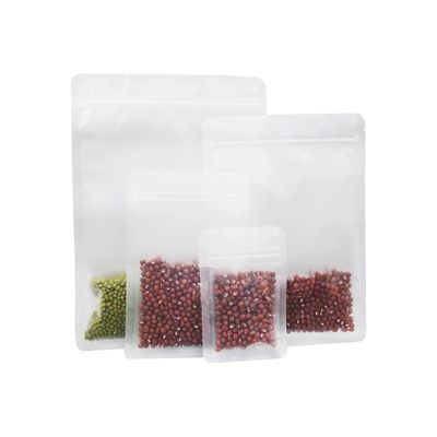 Poche de sac de conditionnement en plastique de tirette de Matte Frosted Flat pour la sucrerie d'écrous