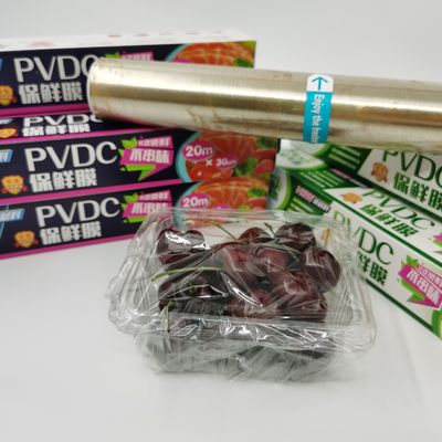 Les hauts CHLORURES DE POLYVINYLIDÈNE de barrière s'accrochent le petit pain de film facile d'enveloppe de bout droit de nourriture d'attache de pellicule d'emballage BPA libre