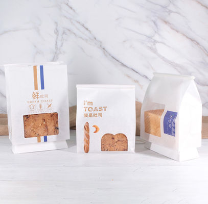 La coutume blanche de gravure d'OEM a imprimé des sacs de boulangerie avec la fenêtre transparente