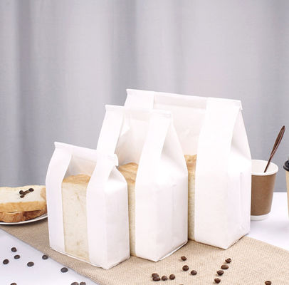 Sacs en papier excentrés de pain de PrintingWhite avec les sacs de empaquetage de boulangerie de GV de fenêtre