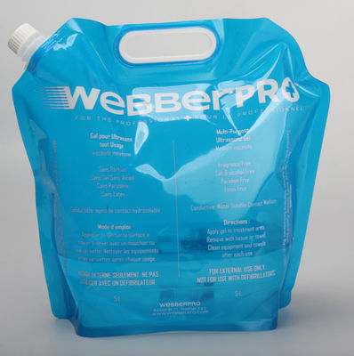 Les poches faites sur commande bleues 4L 5L de boissons de grande taille tiennent des poches pour des liquides