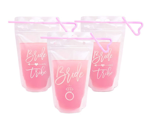 La partie folâtre la poche de empaquetage liquide de boissons d'Use16OZ avec Straw Handle