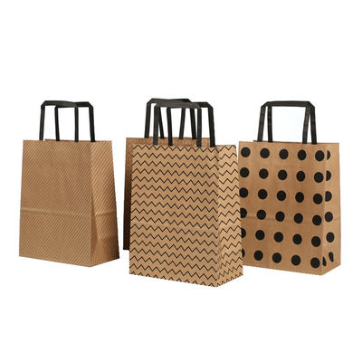 Sacs à provisions de transport sulfurisés de papier d'emballage 80g 100g avec des poignées à plat