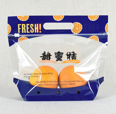 Gousset en plastique promotionnel de côté de poche de sac d'emballage alimentaire de tirette de Bopp pour le fruit végétal
