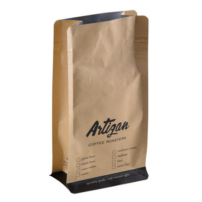 Papier d'emballage zip-lock de capacité des sacs de café de fond plat 50g-15kg avec la valve