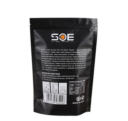 L'emballage imprimé intérieur de poche de café de support de papier d'aluminium met en sac 200-400microns