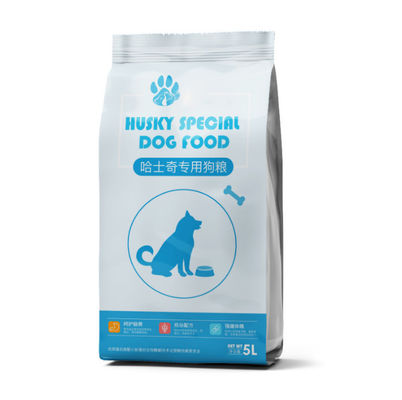 La gravure en plastique de sac d'emballage alimentaire d'animal familier de gousset latéral de fond plat a imprimé 50-200 microns