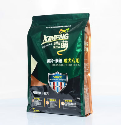 L'emballage alimentaire en plastique d'animal familier de festin de chien met en sac la capacité de 5kg 10kg avec la serrure de fermeture éclair de glisseur