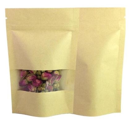 Tenez la soudure à chaud Brown de Doypack que l'emballage de papier d'emballage met en sac la taille multi avec Matte Window