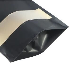 Support multi de Doypack de taille vers le haut de noir de papier thermoscellable de poche de Papier d'emballage avec la fenêtre