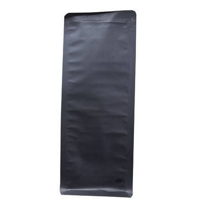 VMPET Matte Black Coffee Pouch Packaging rescellable avec le fond plat de valve