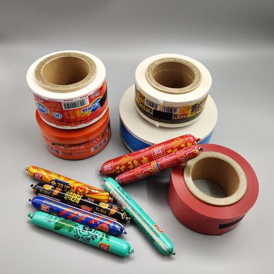 Film enduit de empaquetage 40-60um de CHLORURES DE POLYVINYLIDÈNE de la saucisse 80Mpa de petit pain imprimé par coutume