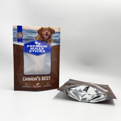 Le chien fait sur commande intérieur latéral de papier d'aluminium de gousset traite le support vers le haut du sac bleu de serrure de tirette