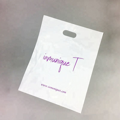 Le sac en plastique d'emballage de poignée a découpé le sac à provisions avec des matrices de sac avec propre logo