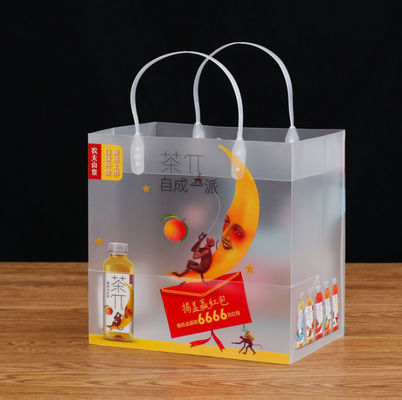 logo imprimé fait sur commande manipuler le sac à provisions en plastique translucide de PE