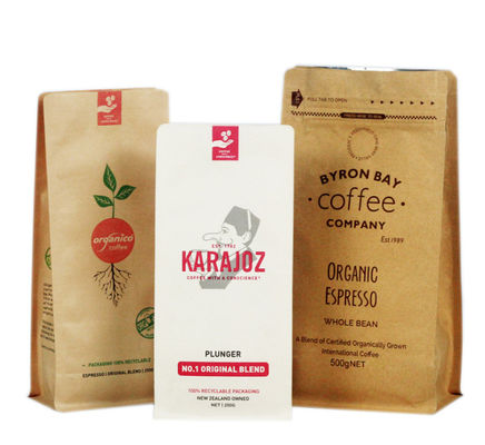 Le café clair zip-lock Bean Packaging Bag Recyclable Digital de fenêtre de Papier d'emballage a imprimé
