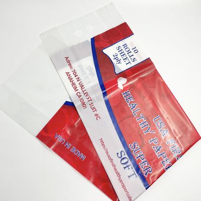Impression faite sur commande avec les sacs de empaquetage de Rolles de toilette de poignée