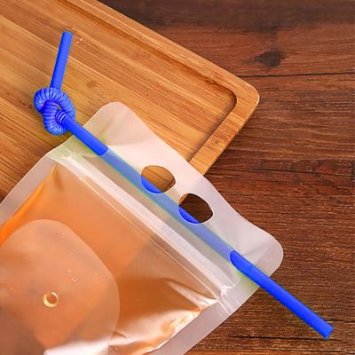 poche de empaquetage liquide de boissons transparentes de 500ml 750ml avec Straw And Handle