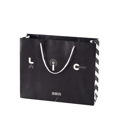 Sac de papier d'achats de métier de Brown d'emballage de carton avec des poignées
