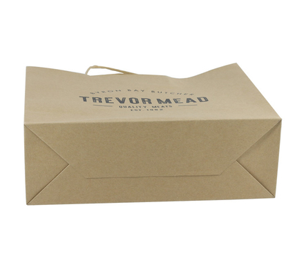 Sac de papier d'achats de métier de Brown d'emballage de carton avec des poignées