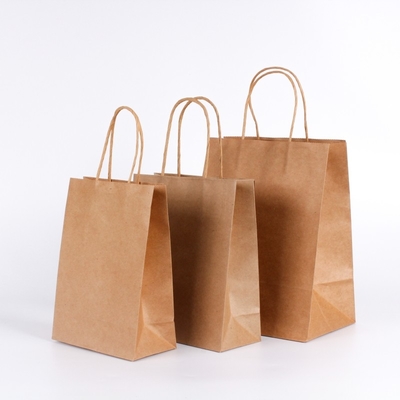 Sacs à provisions de transport de gravure recyclable vernissant le sac de papier d'emballage de plats à emporter