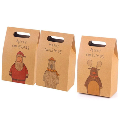 La gravure de transport de sacs à provisions de cadeau de Noël a imprimé des sacs de transporteur de papier d'emballage